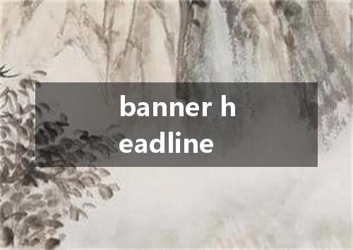 banner headline是什么意思