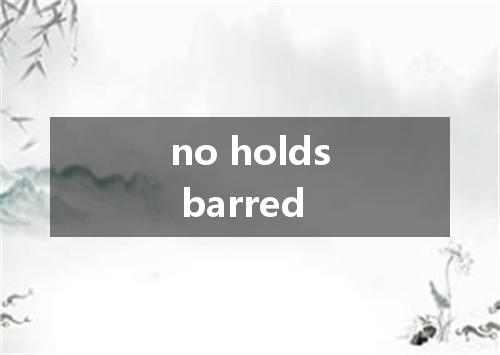 no holds barred是什么意思