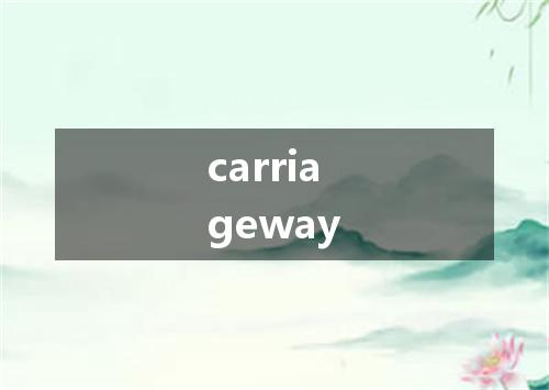 carriageway是什么意思