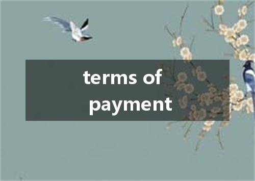 terms of payment是什么意思