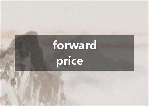 forward price是什么意思
