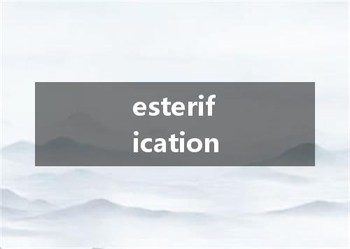 esterification是什么意思