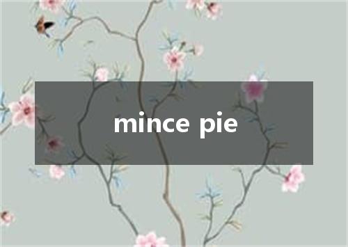 mince pie是什么意思