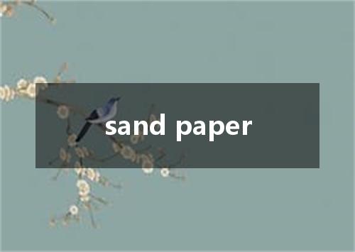 sand paper是什么意思