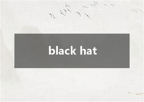 black hat是什么意思