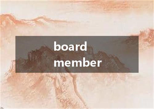 board member是什么意思