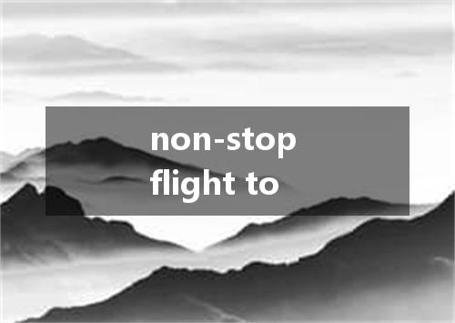 non-stop flight to是什么意思