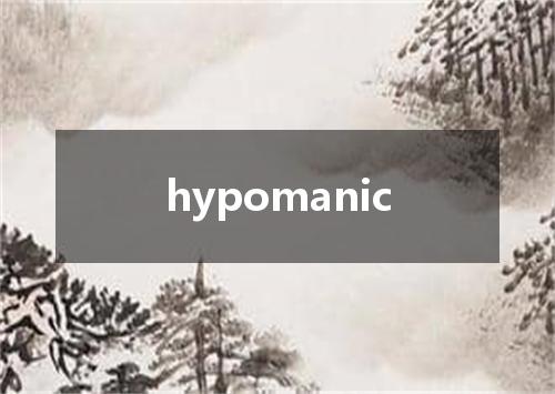 hypomanic是什么意思