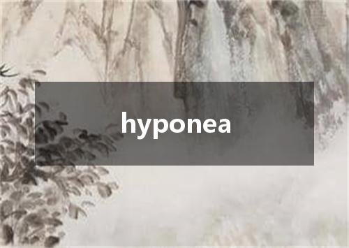 hyponea是什么意思