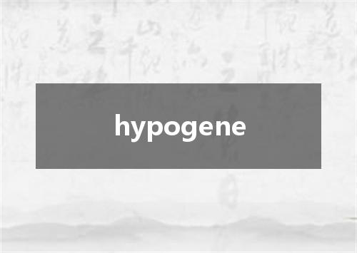 hypogene是什么意思