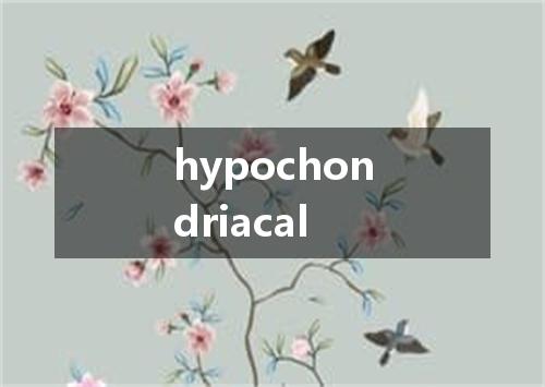 hypochondriacal是什么意思