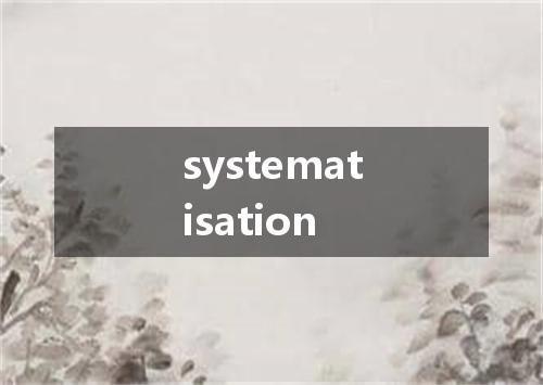 systematisation是什么意思