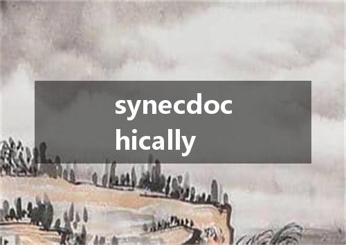 synecdochically是什么意思