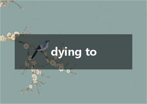 dying to是什么意思