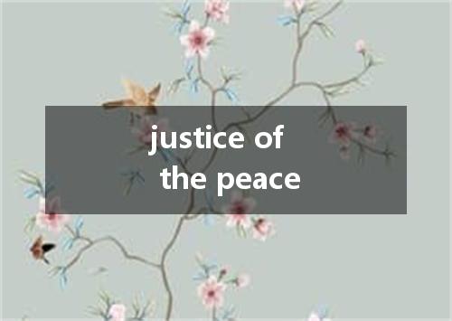 justice of the peace是什么意思