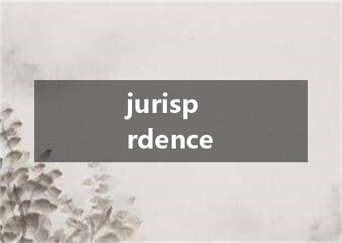 jurisprdence是什么意思
