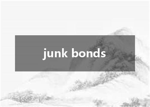 junk bonds是什么意思