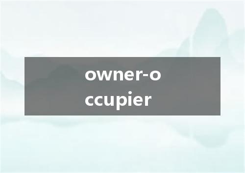 owner-occupier是什么意思