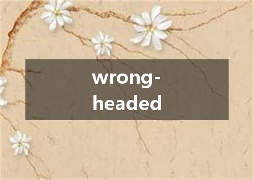 wrong-headed是什么意思