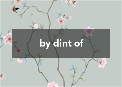 by dint of是什么意思