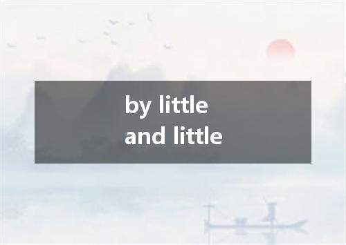 by little and little是什么意思