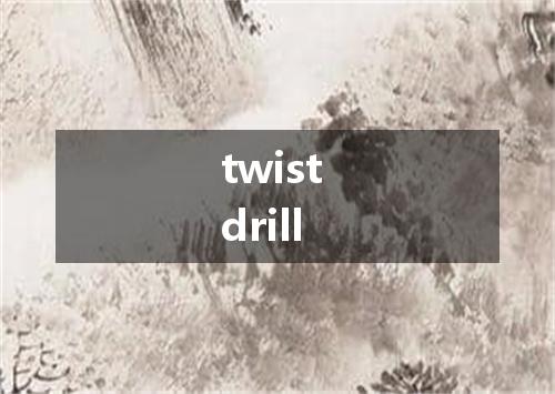 twist drill是什么意思
