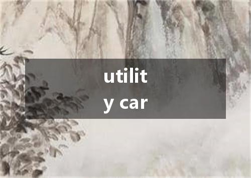 utility car是什么意思