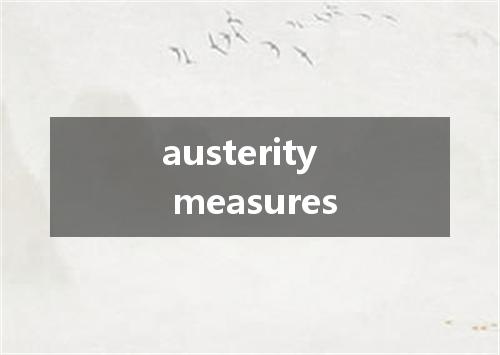 austerity measures是什么意思