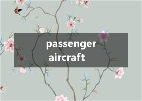 passenger aircraft是什么意思