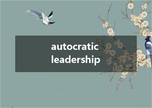autocratic leadership是什么意思