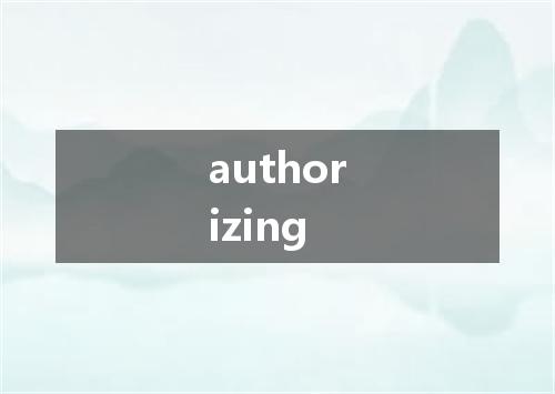 authorizing是什么意思