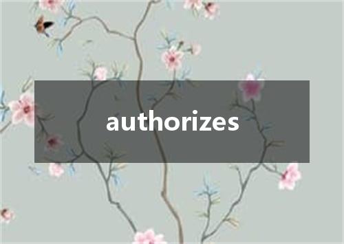 authorizes是什么意思