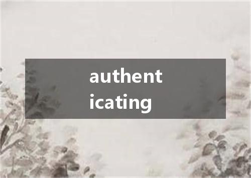authenticating是什么意思