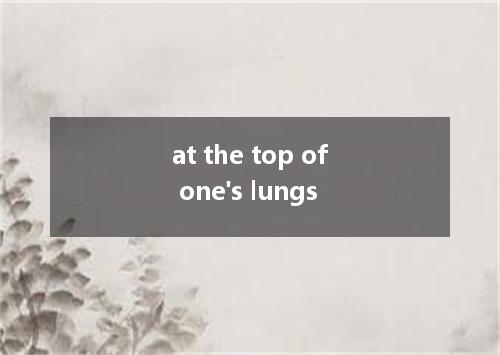 at the top of one's lungs是什么意思