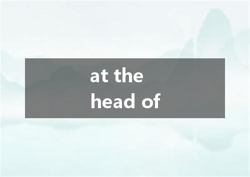 at the head of是什么意思