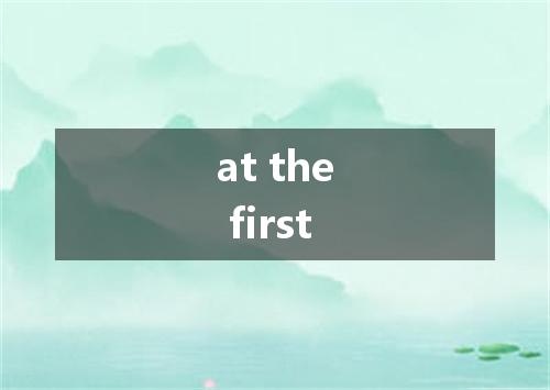 at the first是什么意思