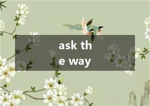 ask the way是什么意思