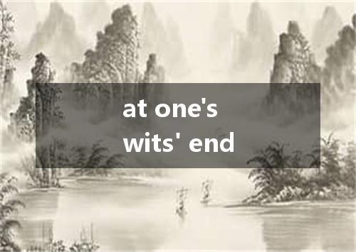at one's wits' end是什么意思