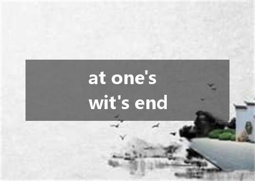 at one's wit's end是什么意思
