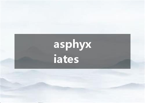 asphyxiates是什么意思