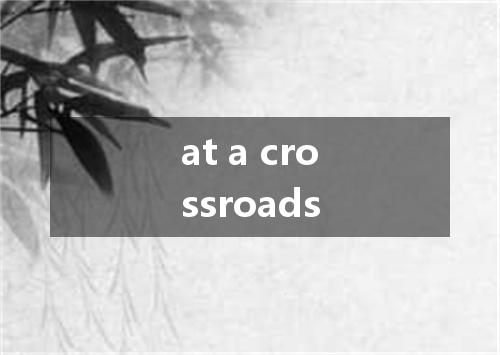 at a crossroads是什么意思