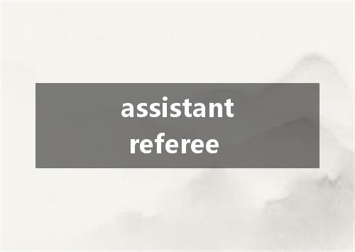 assistant referee是什么意思