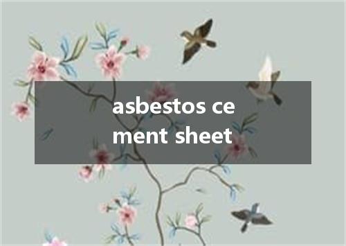 asbestos cement sheet是什么意思
