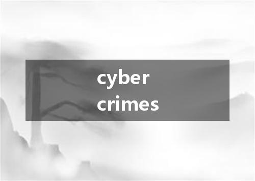 cyber crimes是什么意思