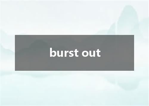 burst out是什么意思