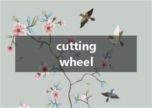 cutting wheel是什么意思
