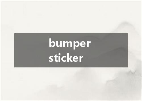 bumper sticker是什么意思