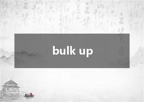 bulk up是什么意思