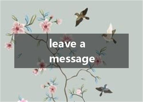 leave a message是什么意思