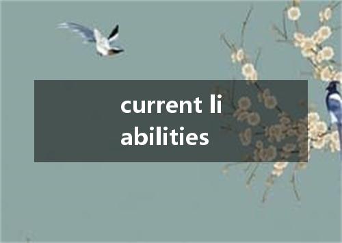 current liabilities是什么意思